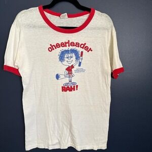 Vintage‎ 1970s ringer tshirt Cheerleader